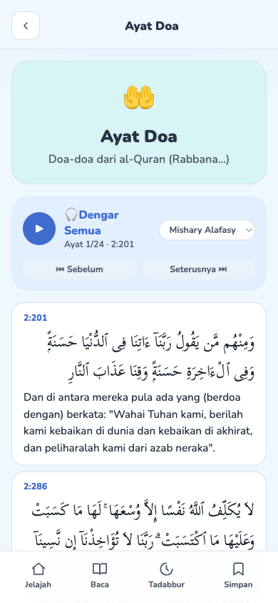 Ayat Doa + dengar semua qari